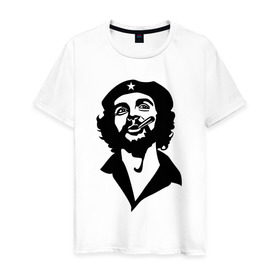 Мужская футболка хлопок с принтом Че Гевара в Новосибирске, 100% хлопок | прямой крой, круглый вырез горловины, длина до линии бедер, слегка спущенное плечо. | che | cuba | гевара | куба | латиноамериканский революционер | че | чегевара
