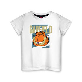 Детская футболка хлопок с принтом Garfield Radical в Новосибирске, 100% хлопок | круглый вырез горловины, полуприлегающий силуэт, длина до линии бедер | garfield radical гарфилд кот