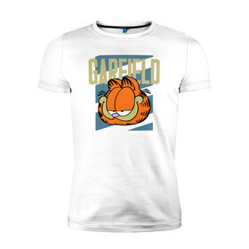 Мужская футболка премиум с принтом Garfield Radical в Новосибирске, 92% хлопок, 8% лайкра | приталенный силуэт, круглый вырез ворота, длина до линии бедра, короткий рукав | garfield radical гарфилд кот