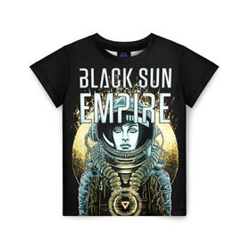 Детская футболка 3D с принтом Black Sun Empire в Новосибирске, 100% гипоаллергенный полиэфир | прямой крой, круглый вырез горловины, длина до линии бедер, чуть спущенное плечо, ткань немного тянется | empire