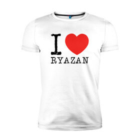 Мужская футболка премиум с принтом I love ryazan в Новосибирске, 92% хлопок, 8% лайкра | приталенный силуэт, круглый вырез ворота, длина до линии бедра, короткий рукав | Тематика изображения на принте: i love ryazan | ryazan | рязань | я люблю рязань
