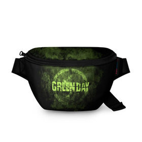 Поясная сумка 3D с принтом Green Day в Новосибирске, 100% полиэстер | плотная ткань, ремень с регулируемой длиной, внутри несколько карманов для мелочей, основное отделение и карман с обратной стороны сумки застегиваются на молнию | green day | rock | грин дей | рок