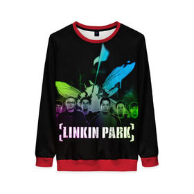 Женский свитшот 3D с принтом Linkin Park в Новосибирске, 100% полиэстер с мягким внутренним слоем | круглый вырез горловины, мягкая резинка на манжетах и поясе, свободная посадка по фигуре | linkin park | rock | линкин парк | рок