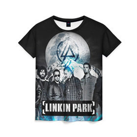 Женская футболка 3D с принтом Linkin Park в Новосибирске, 100% полиэфир ( синтетическое хлопкоподобное полотно) | прямой крой, круглый вырез горловины, длина до линии бедер | Тематика изображения на принте: linkin park | rock | линкин парк | рок