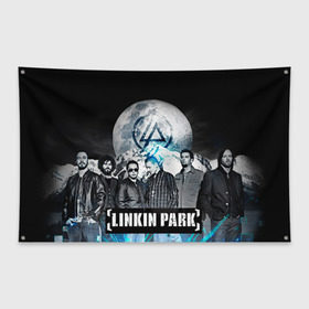 Флаг-баннер с принтом Linkin Park в Новосибирске, 100% полиэстер | размер 67 х 109 см, плотность ткани — 95 г/м2; по краям флага есть четыре люверса для крепления | linkin park | rock | линкин парк | рок