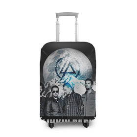 Чехол для чемодана 3D с принтом Linkin Park в Новосибирске, 86% полиэфир, 14% спандекс | двустороннее нанесение принта, прорези для ручек и колес | linkin park | rock | линкин парк | рок