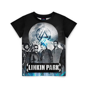 Детская футболка 3D с принтом Linkin Park в Новосибирске, 100% гипоаллергенный полиэфир | прямой крой, круглый вырез горловины, длина до линии бедер, чуть спущенное плечо, ткань немного тянется | linkin park | rock | линкин парк | рок
