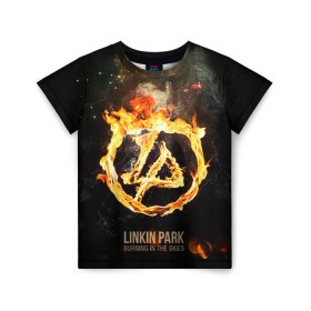 Детская футболка 3D с принтом Linkin Park в Новосибирске, 100% гипоаллергенный полиэфир | прямой крой, круглый вырез горловины, длина до линии бедер, чуть спущенное плечо, ткань немного тянется | linkin park | rock | линкин парк | рок