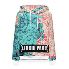 Женская толстовка 3D с принтом Linkin Park в Новосибирске, 100% полиэстер  | двухслойный капюшон со шнурком для регулировки, мягкие манжеты на рукавах и по низу толстовки, спереди карман-кенгуру с мягким внутренним слоем. | linkin park | rock | линкин парк | рок