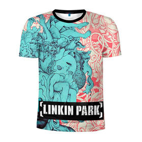 Мужская футболка 3D спортивная с принтом Linkin Park в Новосибирске, 100% полиэстер с улучшенными характеристиками | приталенный силуэт, круглая горловина, широкие плечи, сужается к линии бедра | Тематика изображения на принте: linkin park | rock | линкин парк | рок