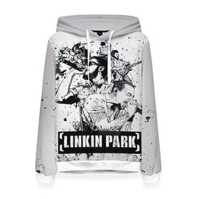 Женская толстовка 3D с принтом Linkin Park в Новосибирске, 100% полиэстер  | двухслойный капюшон со шнурком для регулировки, мягкие манжеты на рукавах и по низу толстовки, спереди карман-кенгуру с мягким внутренним слоем. | linkin park | rock | линкин парк | рок