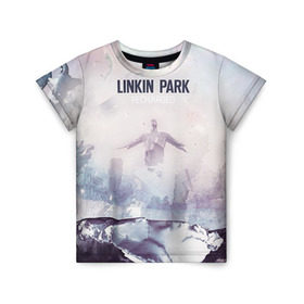 Детская футболка 3D с принтом Linkin Park в Новосибирске, 100% гипоаллергенный полиэфир | прямой крой, круглый вырез горловины, длина до линии бедер, чуть спущенное плечо, ткань немного тянется | Тематика изображения на принте: linkin park | rock | линкин парк | рок