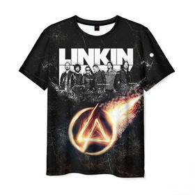 Мужская футболка 3D с принтом Linkin Park в Новосибирске, 100% полиэфир | прямой крой, круглый вырез горловины, длина до линии бедер | Тематика изображения на принте: linkin park | rock | линкин парк | рок