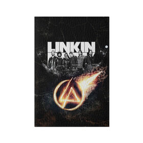Обложка для паспорта матовая кожа с принтом Linkin Park в Новосибирске, натуральная матовая кожа | размер 19,3 х 13,7 см; прозрачные пластиковые крепления | linkin park | rock | линкин парк | рок