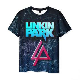 Мужская футболка 3D с принтом Linkin Park в Новосибирске, 100% полиэфир | прямой крой, круглый вырез горловины, длина до линии бедер | linkin park | rock | линкин парк | рок