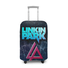 Чехол для чемодана 3D с принтом Linkin Park в Новосибирске, 86% полиэфир, 14% спандекс | двустороннее нанесение принта, прорези для ручек и колес | linkin park | rock | линкин парк | рок