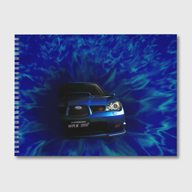 Альбом для рисования с принтом Subaru в Новосибирске, 100% бумага
 | матовая бумага, плотность 200 мг. | impreza | jdm | sti | subaru | wrx