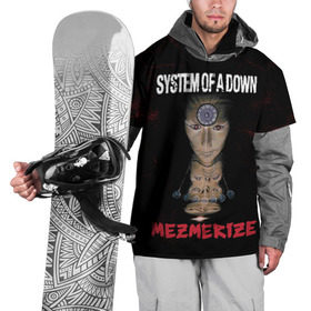 Накидка на куртку 3D с принтом System of a Down в Новосибирске, 100% полиэстер |  | hard rock | metal | rock | serj | system of a down | tankian | метал | рок | систем | танкян | хардрок