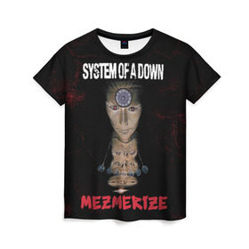 Женская футболка 3D с принтом System of a Down в Новосибирске, 100% полиэфир ( синтетическое хлопкоподобное полотно) | прямой крой, круглый вырез горловины, длина до линии бедер | hard rock | metal | rock | serj | system of a down | tankian | метал | рок | систем | танкян | хардрок