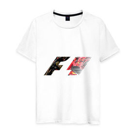 Мужская футболка хлопок с принтом Formula 1 в Новосибирске, 100% хлопок | прямой крой, круглый вырез горловины, длина до линии бедер, слегка спущенное плечо. | 1 | f | f1 | formula | один | формула