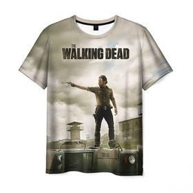 Мужская футболка 3D с принтом The Walking Dead в Новосибирске, 100% полиэфир | прямой крой, круглый вырез горловины, длина до линии бедер | зомби