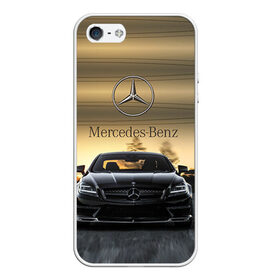 Чехол для iPhone 5/5S матовый с принтом Mercedes в Новосибирске, Силикон | Область печати: задняя сторона чехла, без боковых панелей | amg | benz | mercedes | бенс | бенц | мерседес