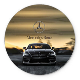 Коврик круглый с принтом Mercedes в Новосибирске, резина и полиэстер | круглая форма, изображение наносится на всю лицевую часть | amg | benz | mercedes | бенс | бенц | мерседес