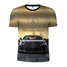 Мужская футболка 3D спортивная с принтом Mercedes в Новосибирске, 100% полиэстер с улучшенными характеристиками | приталенный силуэт, круглая горловина, широкие плечи, сужается к линии бедра | amg | benz | mercedes | бенс | бенц | мерседес