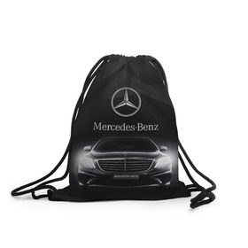Рюкзак-мешок 3D с принтом Mercedes в Новосибирске, 100% полиэстер | плотность ткани — 200 г/м2, размер — 35 х 45 см; лямки — толстые шнурки, застежка на шнуровке, без карманов и подкладки | amg | benz | mercedes | бенс | бенц | мерседес