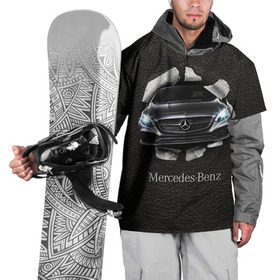 Накидка на куртку 3D с принтом Mercedes в Новосибирске, 100% полиэстер |  | amg | benz | mercedes | бенс | бенц | кожа | мерседес