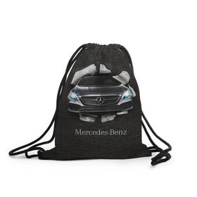 Рюкзак-мешок 3D с принтом Mercedes в Новосибирске, 100% полиэстер | плотность ткани — 200 г/м2, размер — 35 х 45 см; лямки — толстые шнурки, застежка на шнуровке, без карманов и подкладки | amg | benz | mercedes | бенс | бенц | кожа | мерседес