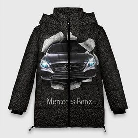 Женская зимняя куртка 3D с принтом Mercedes в Новосибирске, верх — 100% полиэстер; подкладка — 100% полиэстер; утеплитель — 100% полиэстер | длина ниже бедра, силуэт Оверсайз. Есть воротник-стойка, отстегивающийся капюшон и ветрозащитная планка. 

Боковые карманы с листочкой на кнопках и внутренний карман на молнии | amg | benz | mercedes | бенс | бенц | кожа | мерседес