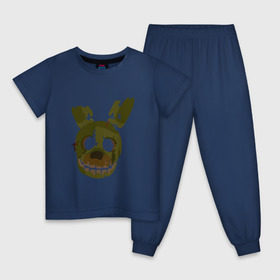 Детская пижама хлопок с принтом FNaF Springtrap в Новосибирске, 100% хлопок |  брюки и футболка прямого кроя, без карманов, на брюках мягкая резинка на поясе и по низу штанин
 | fnaf | фнаф
