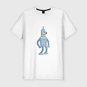 Мужская футболка премиум с принтом Bender/Бендер в Новосибирске, 92% хлопок, 8% лайкра | приталенный силуэт, круглый вырез ворота, длина до линии бедра, короткий рукав | 