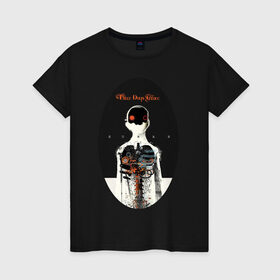 Женская футболка хлопок с принтом Three Days Grace Human в Новосибирске, 100% хлопок | прямой крой, круглый вырез горловины, длина до линии бедер, слегка спущенное плечо | three days grace