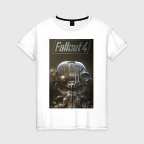 Женская футболка хлопок с принтом Fallout4 в Новосибирске, 100% хлопок | прямой крой, круглый вырез горловины, длина до линии бедер, слегка спущенное плечо | 