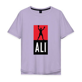 Мужская футболка хлопок Oversize с принтом Ali by boxcluber в Новосибирске, 100% хлопок | свободный крой, круглый ворот, “спинка” длиннее передней части | muhammad ali | мухаммед али