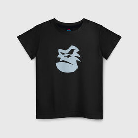Детская футболка хлопок с принтом Горилла в Новосибирске, 100% хлопок | круглый вырез горловины, полуприлегающий силуэт, длина до линии бедер | новый год | обезьяна | символ года | символ года   обезьяна.горилла