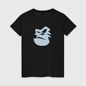 Женская футболка хлопок с принтом Горилла в Новосибирске, 100% хлопок | прямой крой, круглый вырез горловины, длина до линии бедер, слегка спущенное плечо | новый год | обезьяна | символ года | символ года   обезьяна.горилла