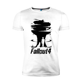 Мужская футболка премиум с принтом Fallout 4: взрыв в Новосибирске, 92% хлопок, 8% лайкра | приталенный силуэт, круглый вырез ворота, длина до линии бедра, короткий рукав | fallout | fallout 4: взрыввзрыв | апокалипсис | игры | подарок | ядерный
