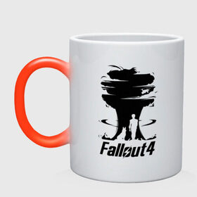 Кружка хамелеон с принтом Fallout 4: взрыв в Новосибирске, керамика | меняет цвет при нагревании, емкость 330 мл | fallout | fallout 4: взрыввзрыв | апокалипсис | игры | подарок | ядерный
