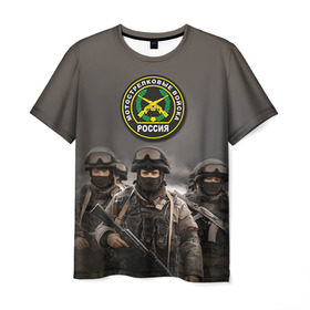 Мужская футболка 3D с принтом Мотострелковые войска в Новосибирске, 100% полиэфир | прямой крой, круглый вырез горловины, длина до линии бедер | армия | войска | мотострелки | пехота | силовые войска