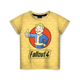 Детская футболка 3D с принтом Fallout в Новосибирске, 100% гипоаллергенный полиэфир | прямой крой, круглый вырез горловины, длина до линии бедер, чуть спущенное плечо, ткань немного тянется | fallout | бункер | постапокалиптические | фалаут | фаллаут | фолаут | фоллаут