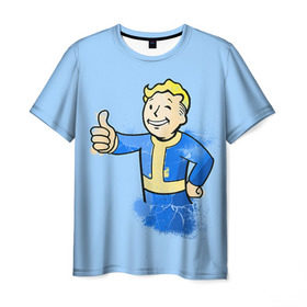 Мужская футболка 3D с принтом Fallout в Новосибирске, 100% полиэфир | прямой крой, круглый вырез горловины, длина до линии бедер | fallout | бункер | постапокалиптические | фалаут | фаллаут | фолаут | фоллаут