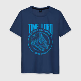 Мужская футболка хлопок с принтом Time Lord в Новосибирске, 100% хлопок | прямой крой, круглый вырез горловины, длина до линии бедер, слегка спущенное плечо. | Тематика изображения на принте: doctor who | tardis | доктор кто | сериал | тардис