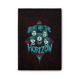 Обложка для автодокументов с принтом Bring Me The Horizon в Новосибирске, натуральная кожа |  размер 19,9*13 см; внутри 4 больших “конверта” для документов и один маленький отдел — туда идеально встанут права | bmth | bring me the horizon | hardcore | rock | музыка | рок