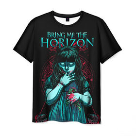 Мужская футболка 3D с принтом Bring Me The Horizon в Новосибирске, 100% полиэфир | прямой крой, круглый вырез горловины, длина до линии бедер | Тематика изображения на принте: bmth | bring me the horizon | hardcore | rock | музыка | рок