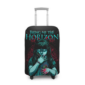 Чехол для чемодана 3D с принтом Bring Me The Horizon в Новосибирске, 86% полиэфир, 14% спандекс | двустороннее нанесение принта, прорези для ручек и колес | bmth | bring me the horizon | hardcore | rock | музыка | рок