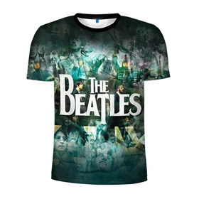 Мужская футболка 3D спортивная с принтом The Beatles в Новосибирске, 100% полиэстер с улучшенными характеристиками | приталенный силуэт, круглая горловина, широкие плечи, сужается к линии бедра | beatles | rock | the beatles | битлз | битлс | битлы | рок