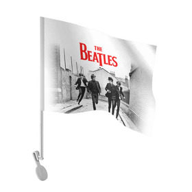 Флаг для автомобиля с принтом The Beatles в Новосибирске, 100% полиэстер | Размер: 30*21 см | beatles | rock | the beatles | битлз | битлс | битлы | рок